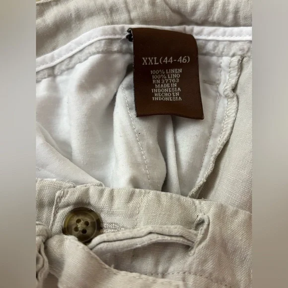 Perry Ellis Tan Linen Blend Drawstring Pants - Picture 6 of 6